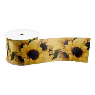 Gelbe Sonnenblume Satinband