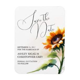 Gelbe Sonnenblume Save the Date Magnet
