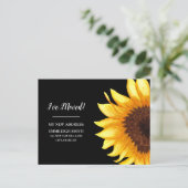 Gelbe Sonnenblume Schwarz Postkarte (Stehend Vorderseite)
