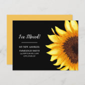 Gelbe Sonnenblume Schwarz Postkarte (Vorne/Hinten)