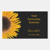 Gelbe Sonnenblume schwarzer Hintergrund Land rusti Rechteckiger Aufkleber (Vorderseite)