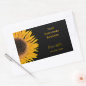 Gelbe Sonnenblume schwarzer Hintergrund Land rusti Rechteckiger Aufkleber (Umschlag)