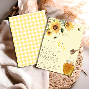 Gelbe Sonnenblume Sie fand ihr Honig-Brautparty Einladung