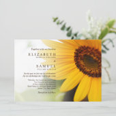 Gelbe Sonnenblume Sommerhochzeit Einladung (Stehend Vorderseite)