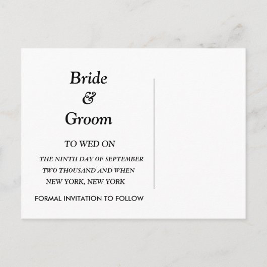 Gelbe Sonnenblume speichern Datumskarten Ankündigungspostkarte (Rückseite)