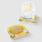 Gelbe Sonnenblume Steinuntersetzer (Seitenansicht)