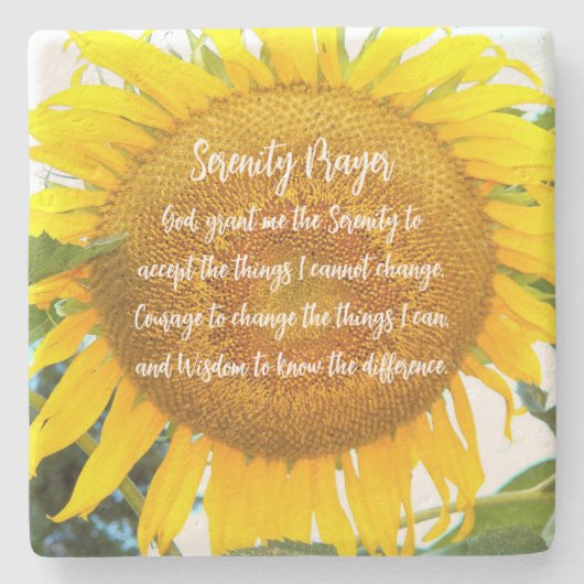 Gelbe Sonnenblume Steinuntersetzer (Vorderseite)