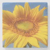 Gelbe Sonnenblume Steinuntersetzer (Vorderseite)