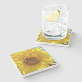 Gelbe Sonnenblume Steinuntersetzer (Seitenansicht)