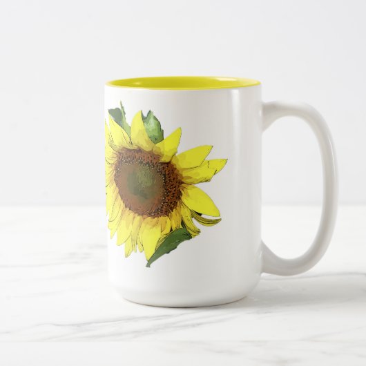 Gelbe Sonnenblume-Tasse der Tasse mit gelbem (Rechts)