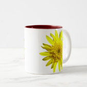 Gelbe Sonnenblume-Tasse Zweifarbige Tasse (VorderseiteRechts)