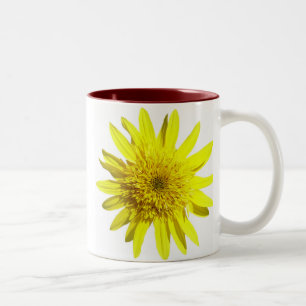 Gelbe Sonnenblume-Tasse Zweifarbige Tasse