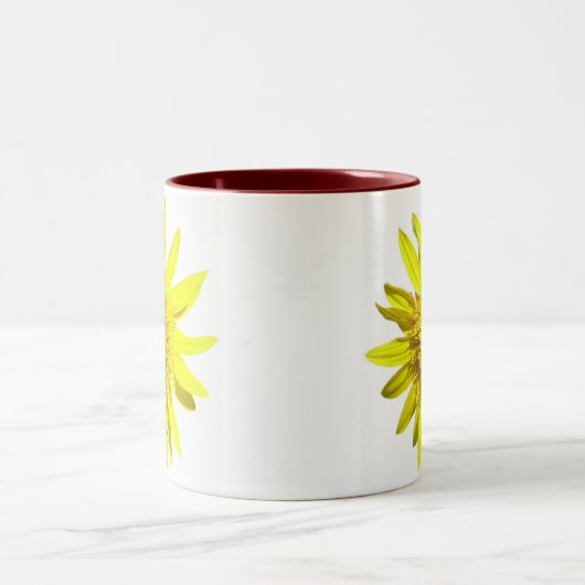 Gelbe Sonnenblume-Tasse Zweifarbige Tasse (Mittel)