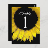 Gelbe Sonnenblume Tischnummer Teil des Set von 12 (Vorne/Hinten)