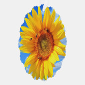 Gelbe Sonnenblume und Bienen Weihnachtskarte Ornament Karte (Rechts)