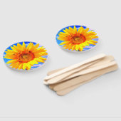 Gelbe Sonnenblume und Bienenhändeblume Fächer (Non-assembled)