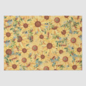 Gelbe Sonnenblume und Blätter Seidenpapier (Vorderseite)