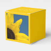 Gelbe Sonnenblume und Blaue Himmelsblume Hochzeit Geschenkschachtel (Vorderseite)