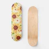Gelbe Sonnenblume und Daisy Skateboard (Vorderseite)