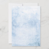 Gelbe Sonnenblume und Dusty Blue Hydrangea Taufe Einladung (Rückseite)