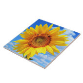 Gelbe Sonnenblume und Keramik Bienen Fliese (Seite)