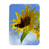 Gelbe Sonnenblume und Roter Admiral Butterfly Magnet (Vertikal)