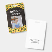 Gelbe Sonnenblume und rustikales dunkles Holz Foto Ausweis (Vorder- & Rückseite)