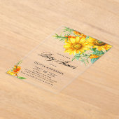 Gelbe Sonnenblume und Sea Buckthorn Babydusche Acryleinladungen (Ablage )