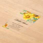 Gelbe Sonnenblume und Sea Buckthorn-Brautparty Acryleinladungen (Ablage )
