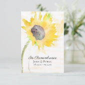 Gelbe Sonnenblume Vase Aquarellfarben Beerdigung B Dankeskarte (Stehend Vorderseite)