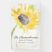 Gelbe Sonnenblume Vase Feier der Lebensbeerdigung Banner (Vertikal)