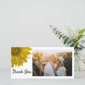 Gelbe Sonnenblume Vielen Dank Fotokarte Dankeskarte (Stehend Vorderseite)