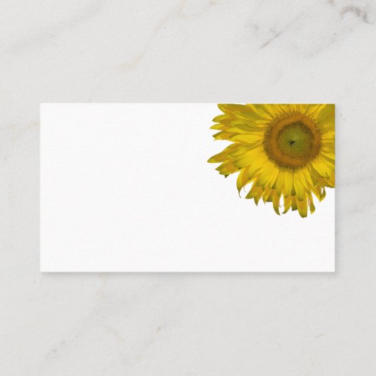 Gelbe Sonnenblume Visitenkarte (Rückseite)