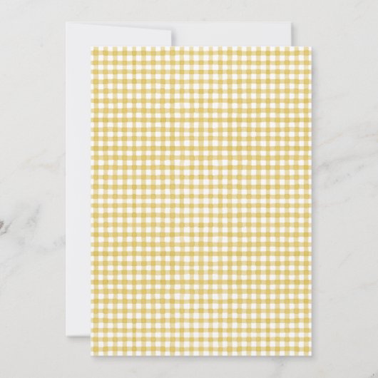 Gelbe Sonnenblume Wasserfarbe Einladung Hochzeit (Rückseite)