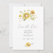 Gelbe Sonnenblume Wasserfarbe Einladung Hochzeit (Vorderseite)