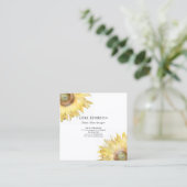 Gelbe Sonnenblume Wasserfarbe Florist Quadratische Visitenkarte (Stehend Vorderseite)