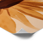 Gelbe Sonnenblume Wasserfarbe Rustikal Poster (Ecke)