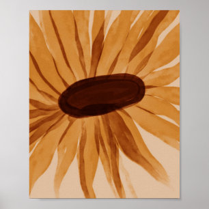 Gelbe Sonnenblume Wasserfarbe Rustikal Poster