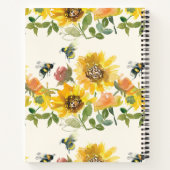 Gelbe Sonnenblume Wasserfarbe Spezielles Rezept Notizblock (Rückseite)
