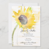 Gelbe Sonnenblume Wasserfarbenfeier Einladung (Vorderseite)