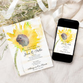 Gelbe Sonnenblume Wasserfarbenfeier Einladung