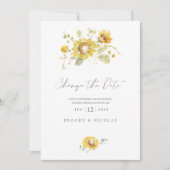 Gelbe Sonnenblume Wasserfarbenwechsel Feiertagskarte (Vorderseite)