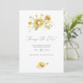 Gelbe Sonnenblume Wasserfarbenwechsel Feiertagskarte (Stehend Vorderseite)