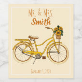 Gelbe Sonnenblume Weinetikett (Einzelnes Label)