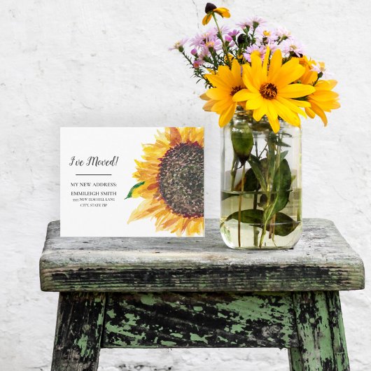 Gelbe Sonnenblume Weiß Postkarte