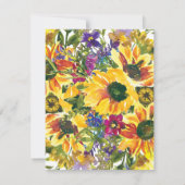 Gelbe Sonnenblumen 100. Geburtstagsfeier Einladung (Rückseite)