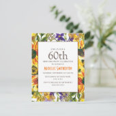 Gelbe Sonnenblumen 60. Geburtstagsparty Einladung (Stehend Vorderseite)