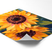 Gelbe Sonnenblumen | Aquarell-Blumenmalerei Poster (Ecke)