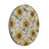 Gelbe Sonnenblumen Aquarell Floral Whimsical Dartscheibe (Vorderseite Links)