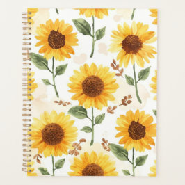 Gelbe Sonnenblumen Aquarell Floral Whimsical Planer